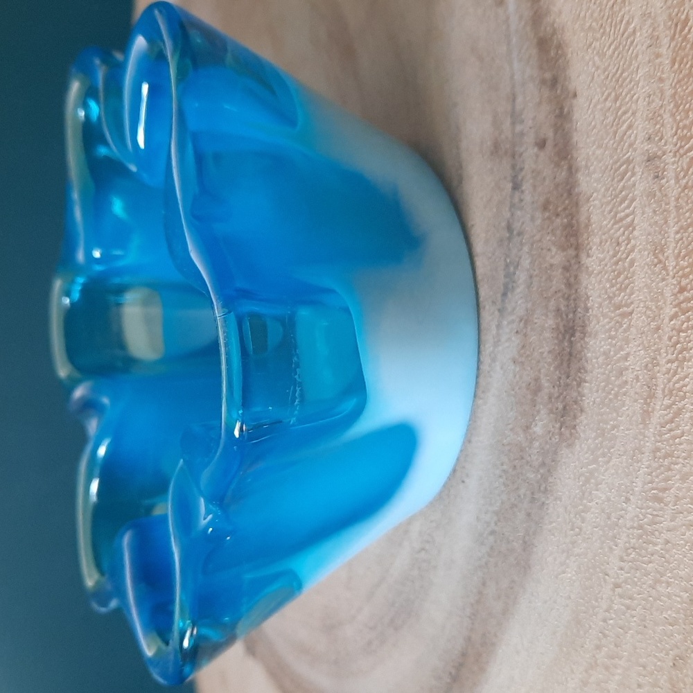 Blue Art Glass Ashtray